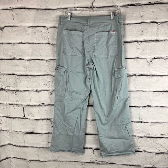 Hudson Women's Cargo Pants Size 33 Light Grey High-Rise Wide-Leg - Picture 6 of 7